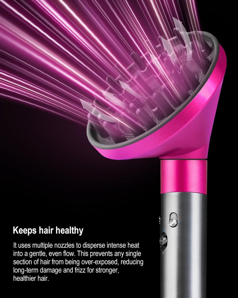 TEXOVYRAX Diffuser attachment compatible with Dyson Airwrap Multi-Styler, Fast Drying, Volumizing, match HS01 HS05 i.d. Fuchsia - Image 4
